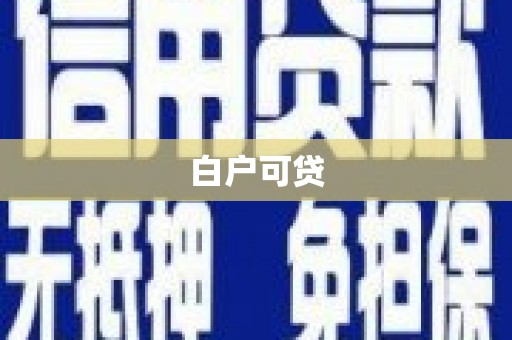 涡阳白户可贷
