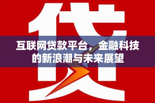涡阳互联网贷款平台，金融科技的新浪潮与未来展望