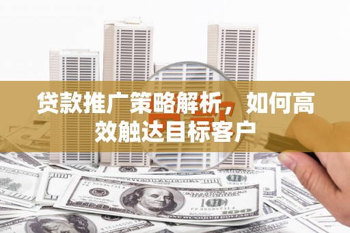 涡阳贷款推广策略解析，如何高效触达目标客户