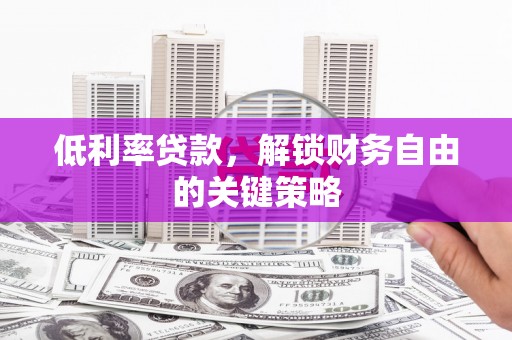 涡阳低利率贷款，解锁财务自由的关键策略