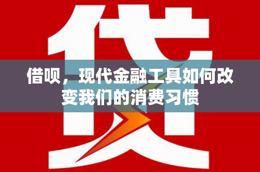 涡阳借呗，现代金融工具如何改变我们的消费习惯