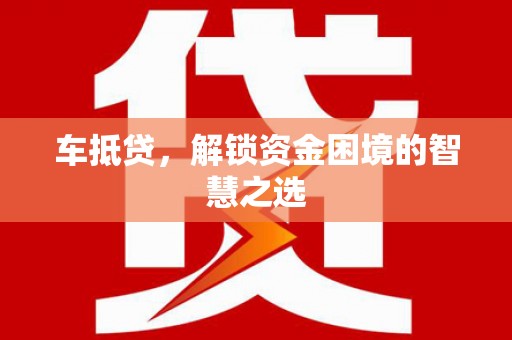 涡阳车抵贷，解锁资金困境的智慧之选